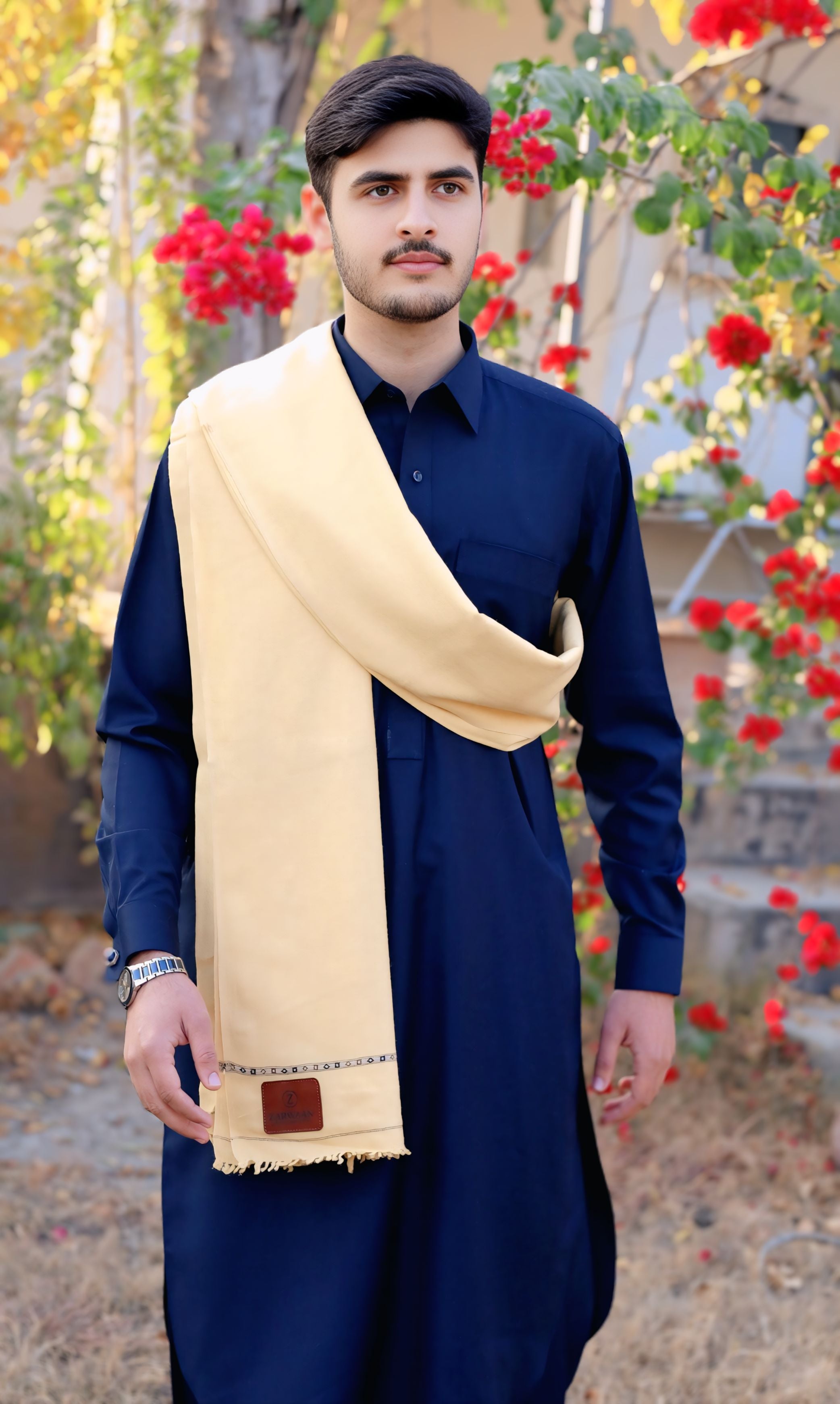 Premium Zarwaan Signature Winter Shawl - Ultra Soft and Light Weight - Classic Beige