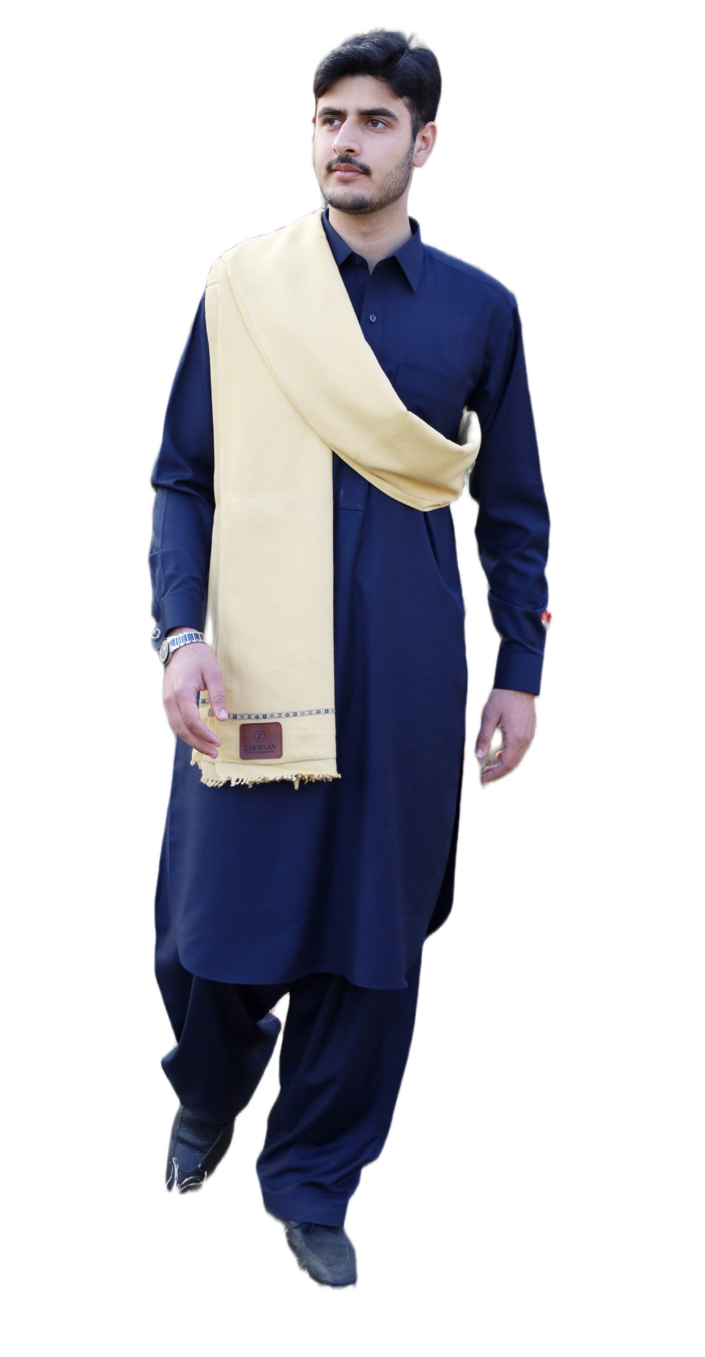 Premium Zarwaan Signature Winter Shawl - Ultra Soft and Light Weight - Classic Beige